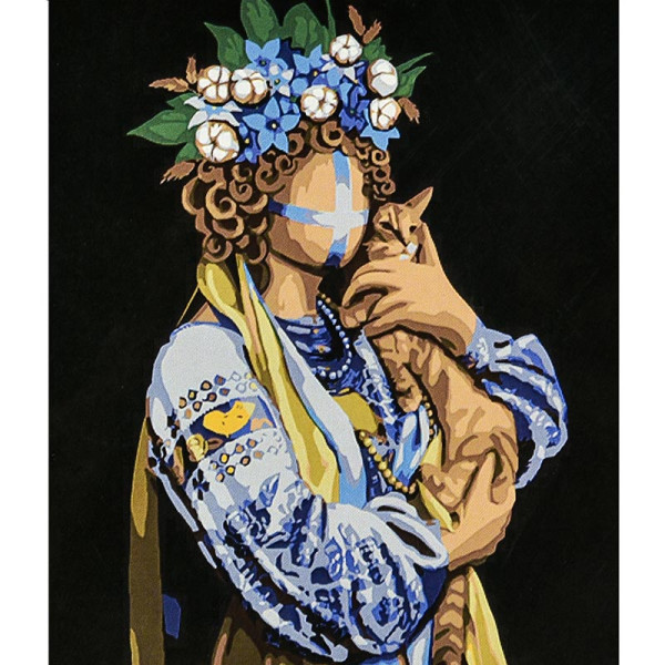 Картина за номерами Stateg Пригорнута на чорному фоні 40х50 см AH1147