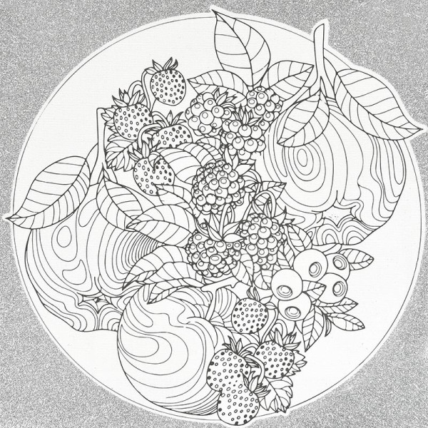 Набір для розпису-антистрес Strateg Ягідна гармонія 30х30 см JCEE37121