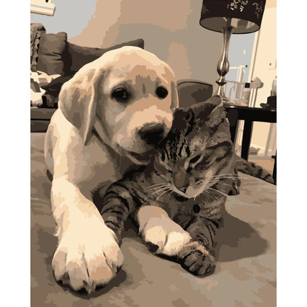 Картина за номерами Stateg Найкращі друзі 40х50 см DY222