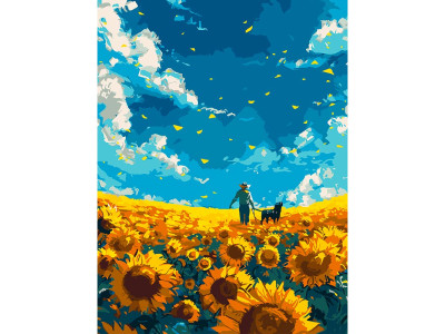 Картина за номерами Strateg Соняшникове поле 30Х40 см SS-1270