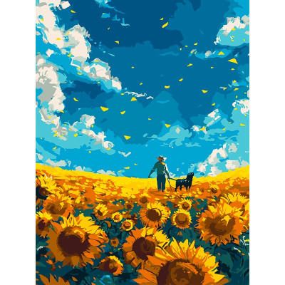 Картина за номерами Strateg Соняшникове поле 30Х40 см SS-1270