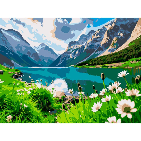 Картина за номерами Strateg Альпійська долина 30Х40 см SS-1292