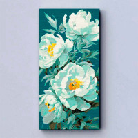 Картина за номерами "Білі півонії" з металізованими фарбами 40*80 см Art Cr 13093-AC