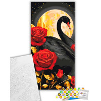 Картина за номерами "Чорний лебідь" ArtCraft з металізованими фарбами 40*80 11588-AC