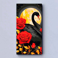 Картина за номерами "Чорний лебідь" ArtCraft з металізованими фарбами 40*80 11588-AC