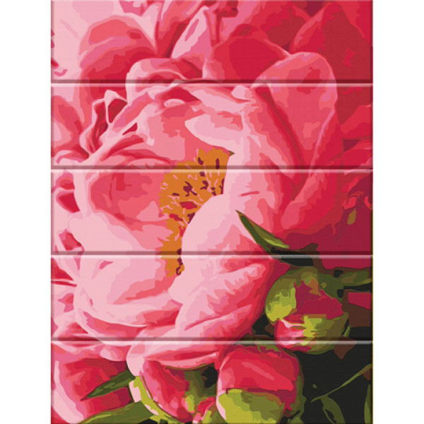 Картина за номерами на дереві "Оксамитова півонія" 30*40 см ASW004 Картина за номерами на дереві "Оксамитова півонія" 30*40 см ASW004