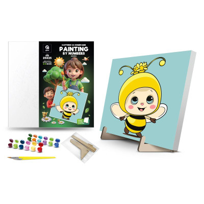 Каритна за номерами qbee "Бджілка" з дерев'яною підставкою 25х25 см QB900-008