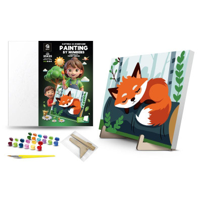 Каритна за номерами qbee "Солодкий Сон" з дерев'яною підставкою 25х25 см QB900-079