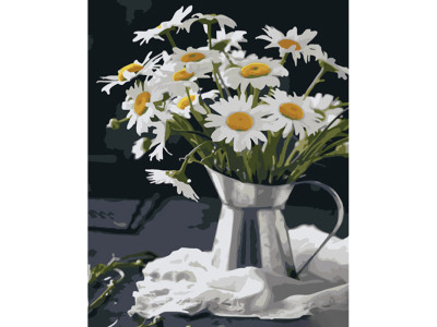 Картина за номерами квіти Ромашки в келиху Strateg 40х50 см GS1076