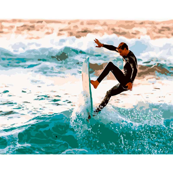 Картина за номерами Крутий серф Strateg 40х50 см GS289