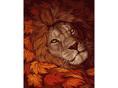 Картина по номерах Осінній лев Strateg 40х50 см DY201