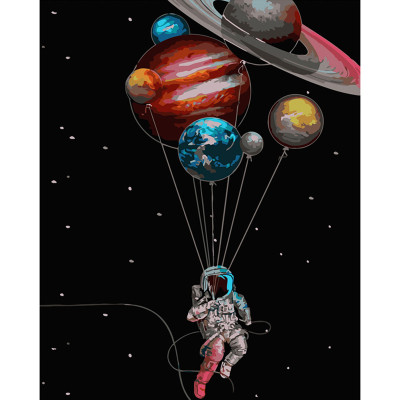 Картина по номерах Підкорювач космосу Strateg 40х50 см GS431