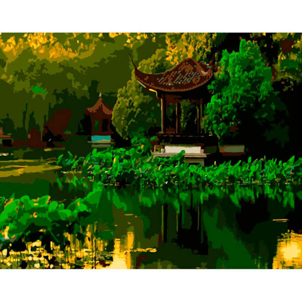 Картина за номерами Китайська гавань Strateg 40х50 см GS486