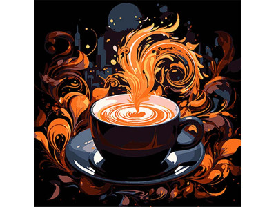 Картина за номерами Аромат кави в повітрі Strateg на чорному фоні 30х30 см SH3030-14