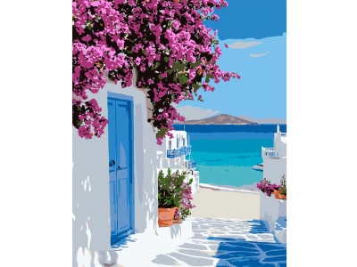 Картина за номерами Strateg Грецький ранок 40x50 см VG044