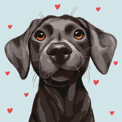 Картина за номерами "Ласковий друг" Ідейка 40х40 см. KHO4332