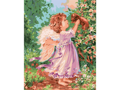 Картина за номерами Ангел із цуценям 40*50 КНО2314