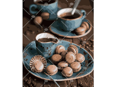 Картина за номерами "Макаруни до кави" 40*50 см КНО5550