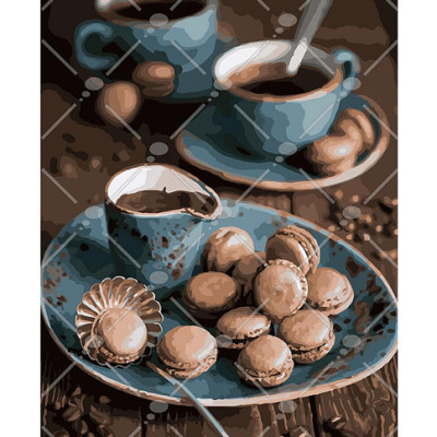 Картина за номерами "Макаруни до кави" 40*50 см КНО5550