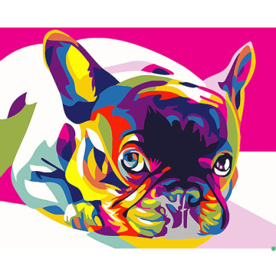Картина за номерами Райдужний французький бульдог 40*50 см GX26200