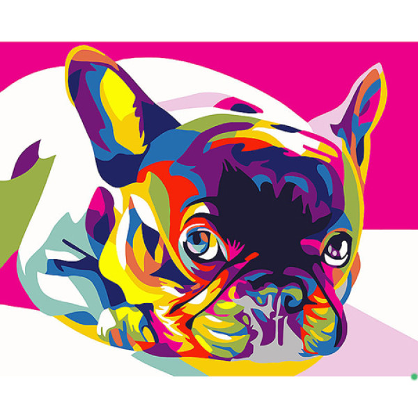 Картина за номерами Райдужний французький бульдог 40*50 см GX26200