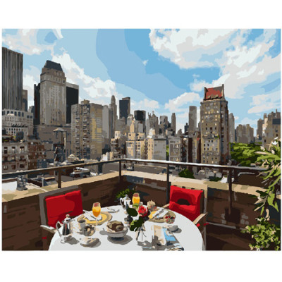 Картина за номерами "Сніданок у великому місті" 40*50 см GX8390 Картина за номерами "Сніданок у великому місті" 40*50 см GX8390