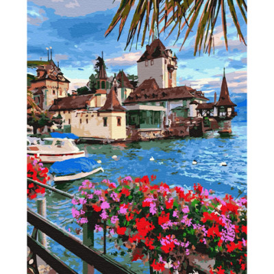 Картина за номерами "Містечко у Швейцарії" GX32303 Картина за номерами "Містечко у Швейцарії" GX32303