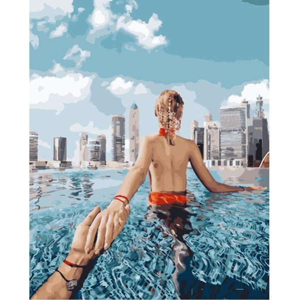 Картина за номерами "Йди за мною. Басейн в дубаї" 40х50 см GX24911