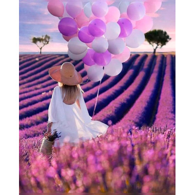 Картина за номерами "Дівчина в лавандовому полі" тм Лавка Чудес 40 x 50 см LC10045
