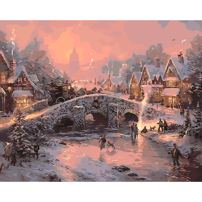 Картина за номерами "Зимове село" тм Лавка Чудес 40 x 50 см у коробці LC30021 Картина за номерами "Зимове село" тм Лавка Чудес 40 x 50 см у коробці LC30021