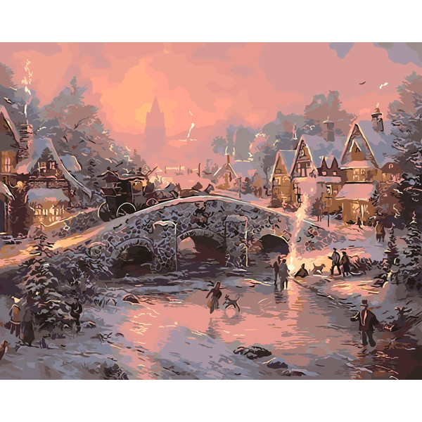 Картина за номерами "Зимове село" тм Лавка Чудес 40 x 50 см у коробці LC30021