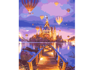 Картина за номерами "Повітряні кулі над замком" тм Лавка Чудес 40 x 50 см в LC30129