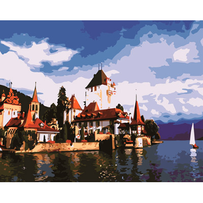 Картина за номерами "Замок на березі озера" км Лавка Чудес 40 x 50 см у кор LC30043