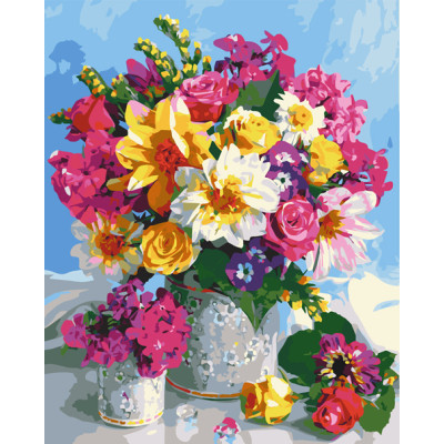 Картина за номерами квіти "Квіткова веселка" 40х50 см 12114-AC