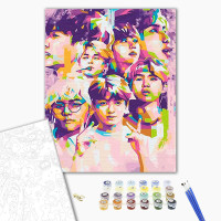 Картина за номерами з лаком ArtCraft "BTS. Bangtan Boys" 40*50 см 10273-AC