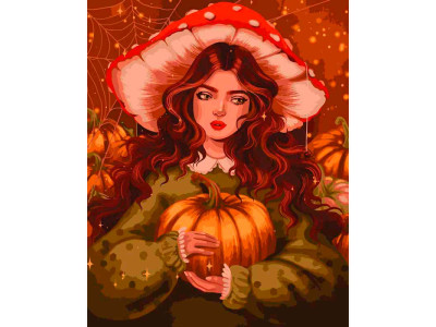 Картина за номерами "Дівчина осінь" 40*50 см @ 10065-AC