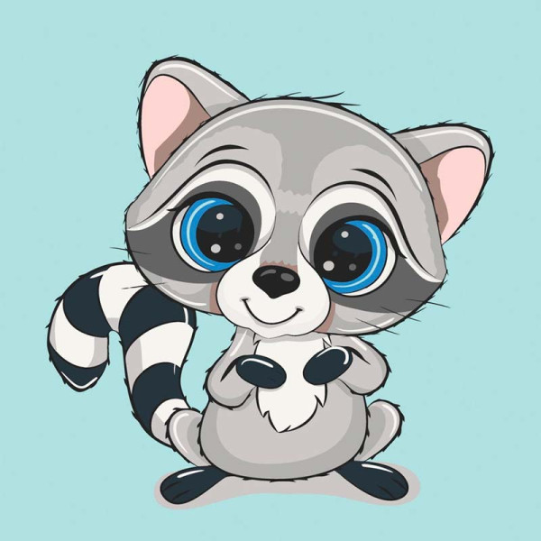 Авторська картина за номерами "Єнотик" 30*30 см 15091-AC Авторська картина за номерами "Єнотик" 30*30 см 15091-AC