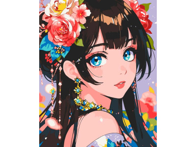 Картина за номерами "Блакитноока квітка" 40*50 см 16103-AC