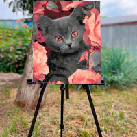 Картина за номерами "Сірий котик" Artcraft 40*50 см 11563-AC