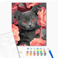 Картина за номерами "Сірий котик" Artcraft 40*50 см 11563-AC