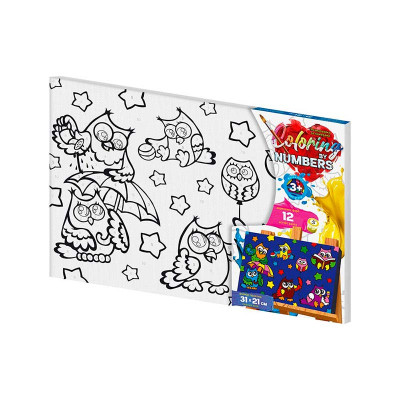 Картина за номерами "Coloring by numbers" Danko Toys Совенята 31см*21см CBN-02-07