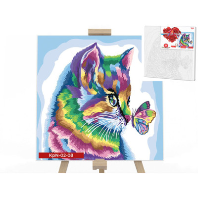 Креативна творчість "Картина за номерами на полотні "Райдужне кошеня" 40см* KpNe-02-08