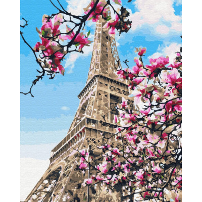 Картина по номерам. Brushme "Цветение магнолий в Париже" GX32320