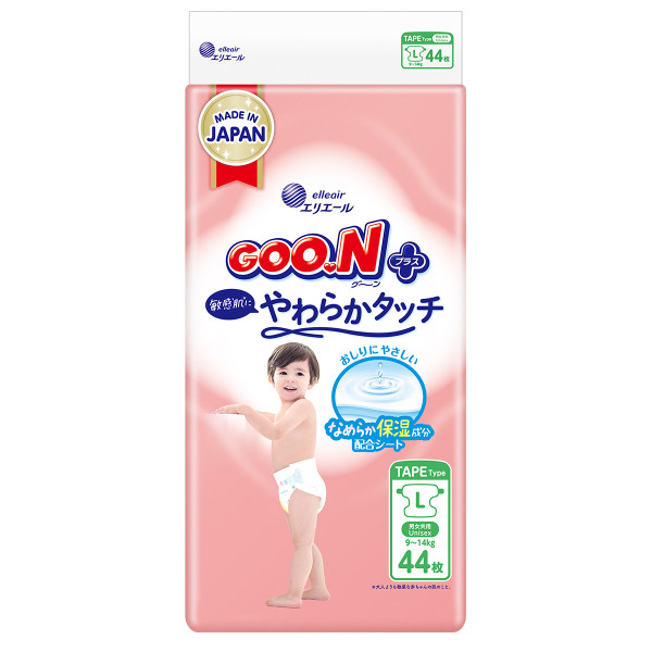Підгузки Goo.N Plus для дітей (розмір 4(L), 9-14 кг, 44 шт) Підгузки Goo.N Plus для дітей (розмір 4(L), 9-14 кг, 44 шт)