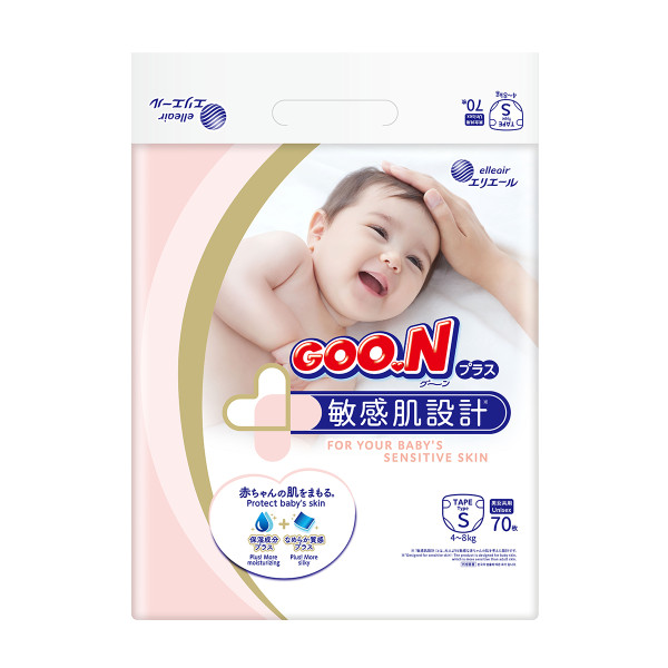Підгузки Goo.N Plus для дітей (розмір 2(S), 4-8 кг, 70 шт)