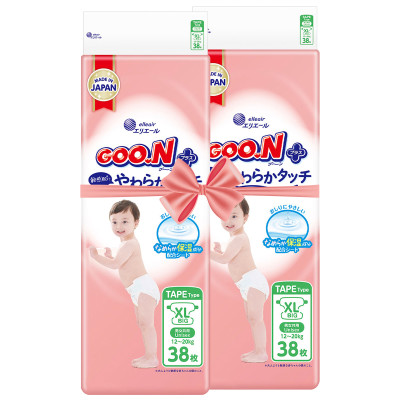 Підгузки Goo.N Plus для дітей (розмір 5(XL), 12-20 кг, 76 шт.)