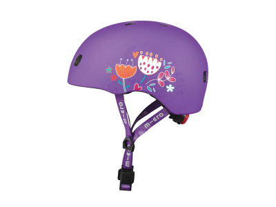 Захисний шолом Micro - Фіолетовий з квітами (48–53 cm, S)