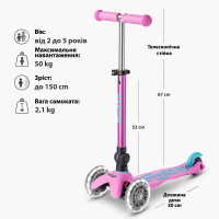 Самокат MICRO складний серії Mini Deluxe Foldable LED – Лавандовий Самокат MICRO складний серії Mini Deluxe Foldable LED – Лавандовий