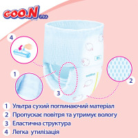 Трусики-підгузки Goo.N Plus для дітей (розмір 5(XL), 12-20 кг, 38шт) Трусики-підгузки Goo.N Plus для дітей (розмір 5(XL), 12-20 кг, 38шт)