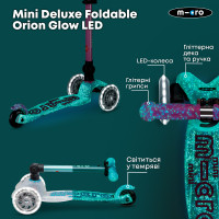 Самокат MICRO складний серії Mini Deluxe Foldable Orion Glow LED – Рожевий